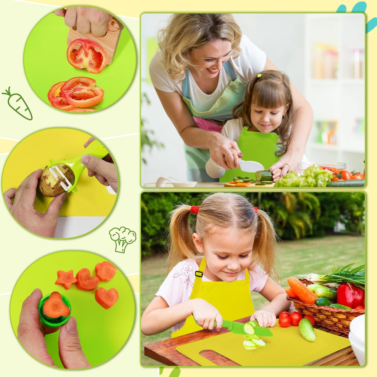 15 PCS Montessori Kitchen Tools for Toddlers Kids Cooking Sets, Apron, –  UBANTE